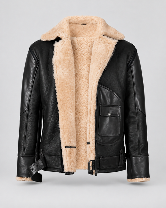 Men's RAF B3 aviator flying bomber jacket in leather