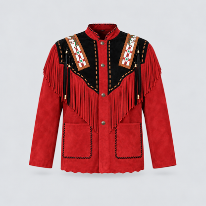Men's Canyon Tan Two-Tone Beaded Bone-Pipe Western Jacket