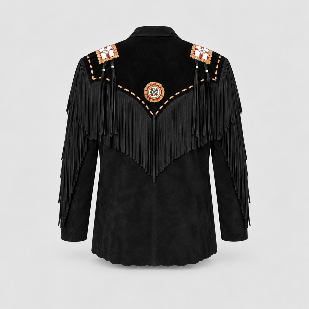 Men's Canyon Tan Two-Tone Beaded Bone-Pipe Western Jacket