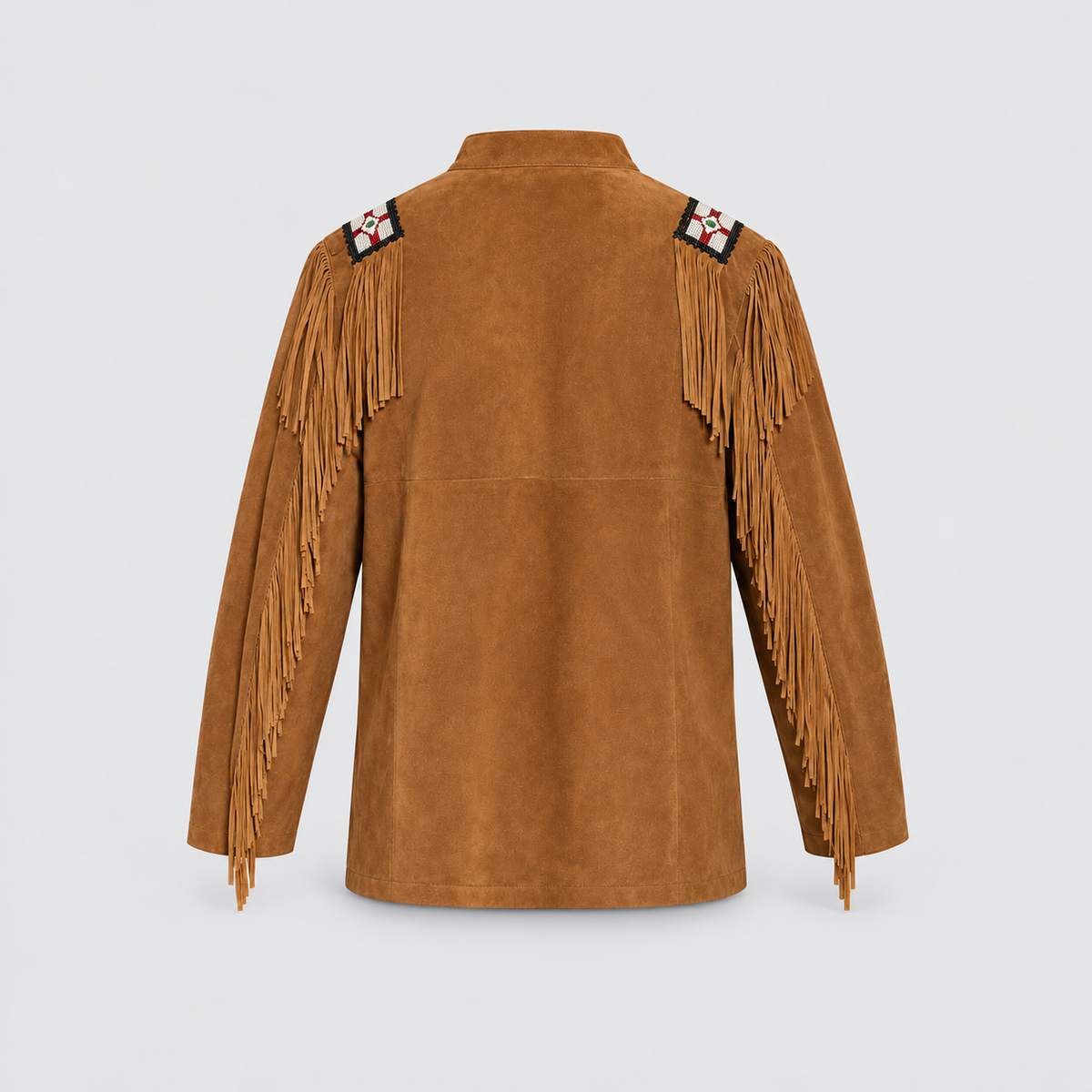 Men's Saddle Suede Beaded Eagle Emblem Frontier War Jakcet