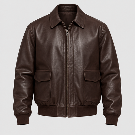 Striker A-2 brown leather flight bomber jacket