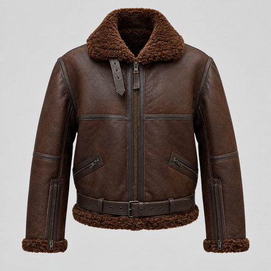 Men's B3 aviator RAF shearling flight bomber jacket