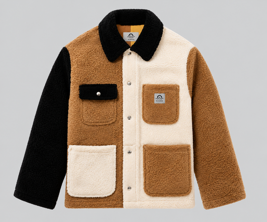 Men's reversible color block leather jacket