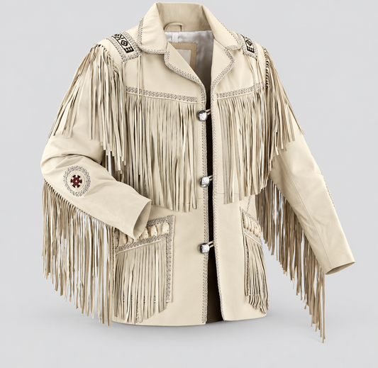 Men's traditional western cowboy leather jacket