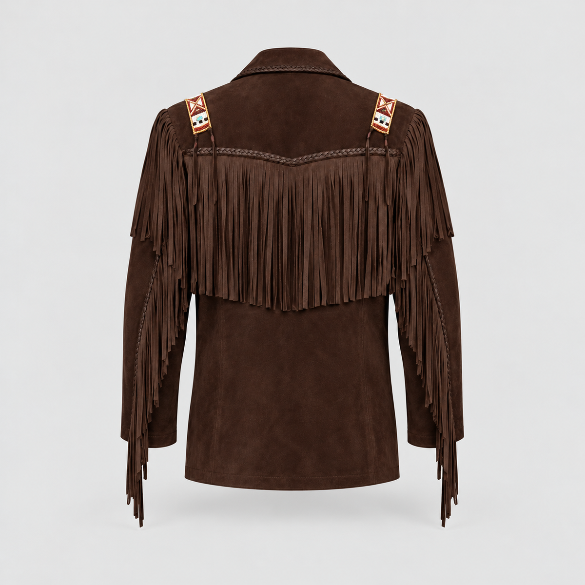 Men's Shadow Warrior Native Beaded Bone-Pipe Jacket