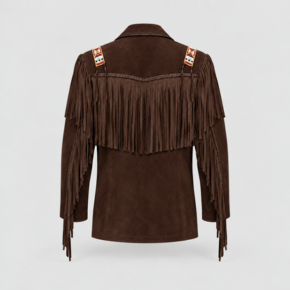 Men's Shadow Warrior Native Beaded Bone-Pipe Jacket