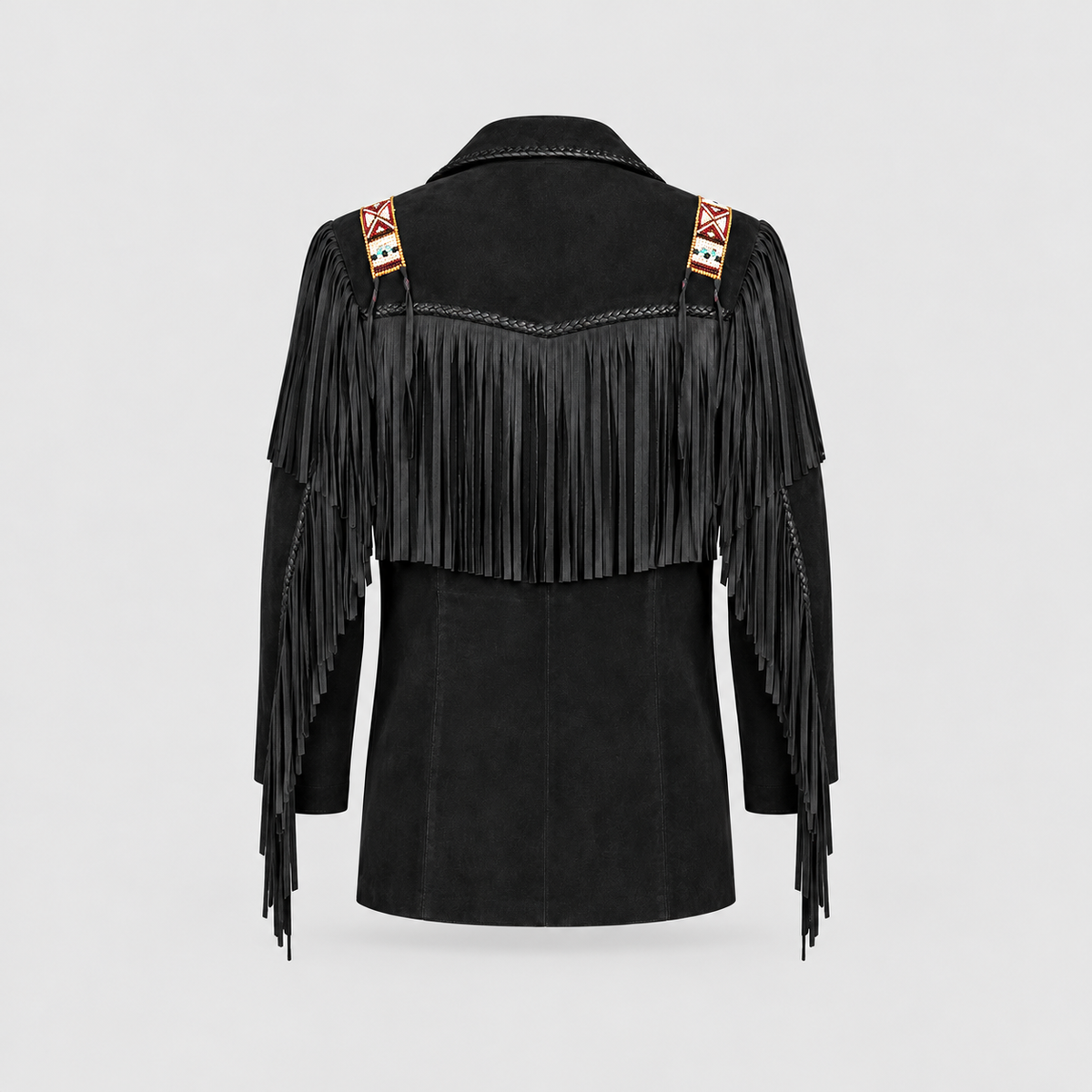 Men's Shadow Warrior Native Beaded Bone-Pipe Jacket
