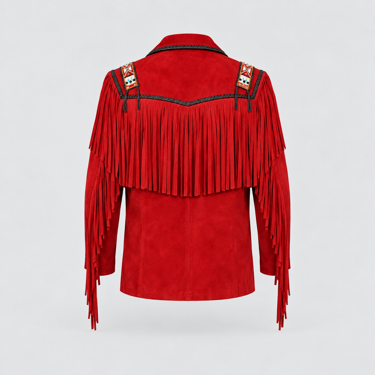 Men's Shadow Warrior Native Beaded Bone-Pipe Jacket