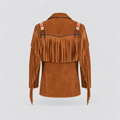 Men's Shadow Warrior Native Beaded Bone-Pipe Jacket
