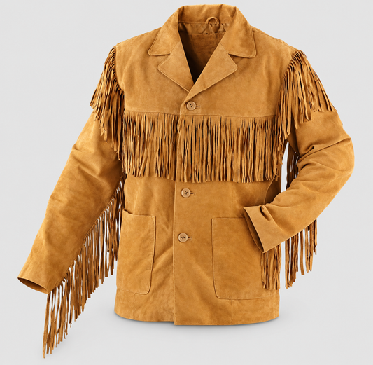 Men's Frontier Palomino Suede Full-Fringe Trail Jacket