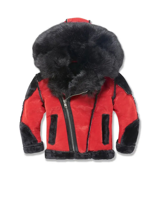 Men's insulated fur hooded jacket