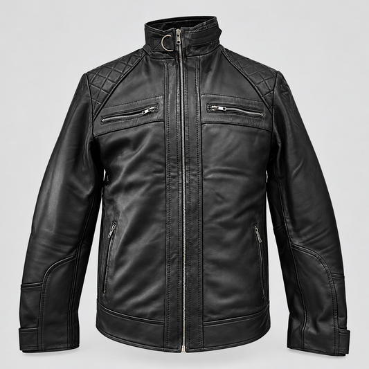 Men's Soft Sheepskin Leather Moto Jacket